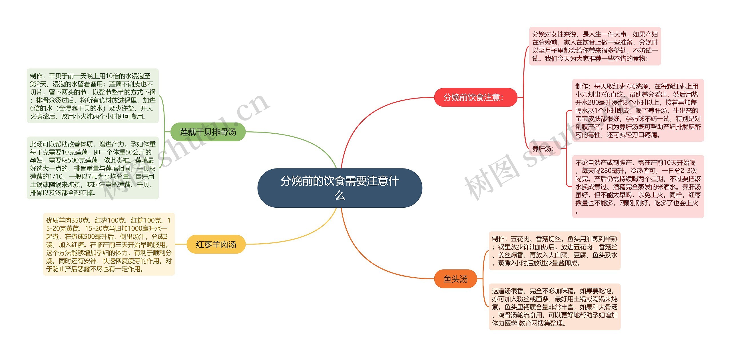 分娩前的饮食需要注意什么思维导图