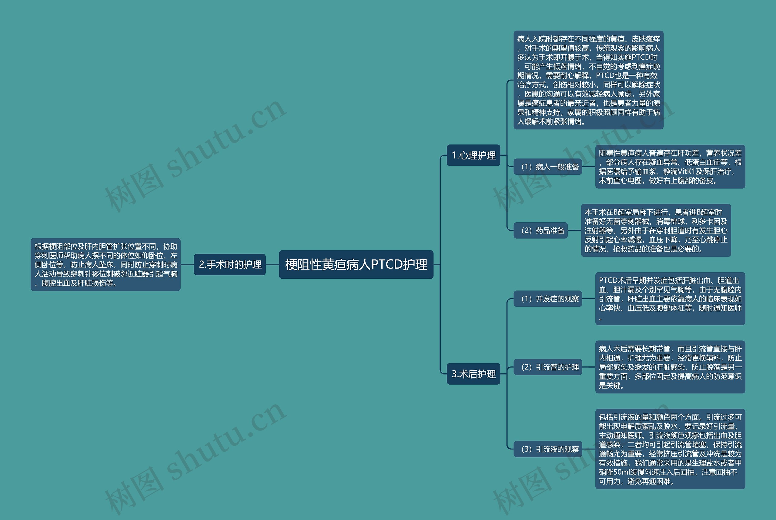 梗阻性黄疸病人PTCD护理思维导图