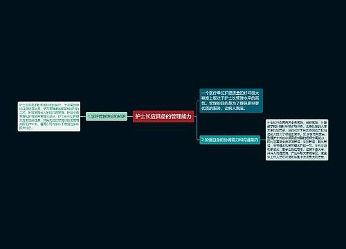 护士长应具备的管理能力