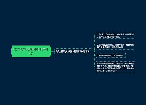 呕吐的常见原因和临床特点