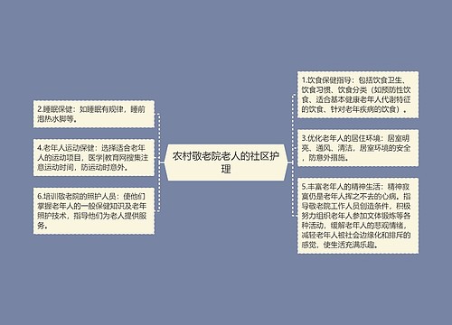 农村敬老院老人的社区护理