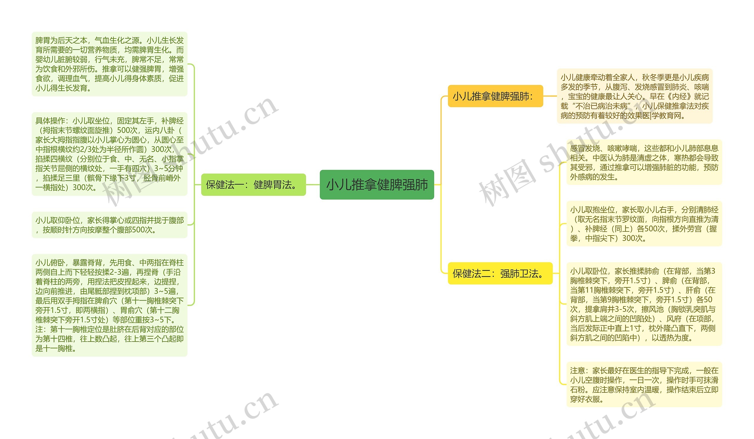 小儿推拿健脾强肺思维导图