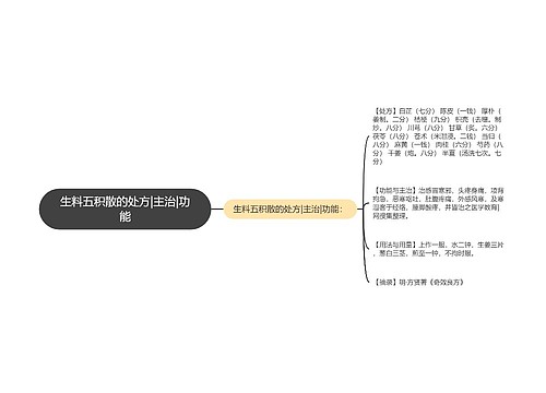 生料五积散的处方|主治|功能