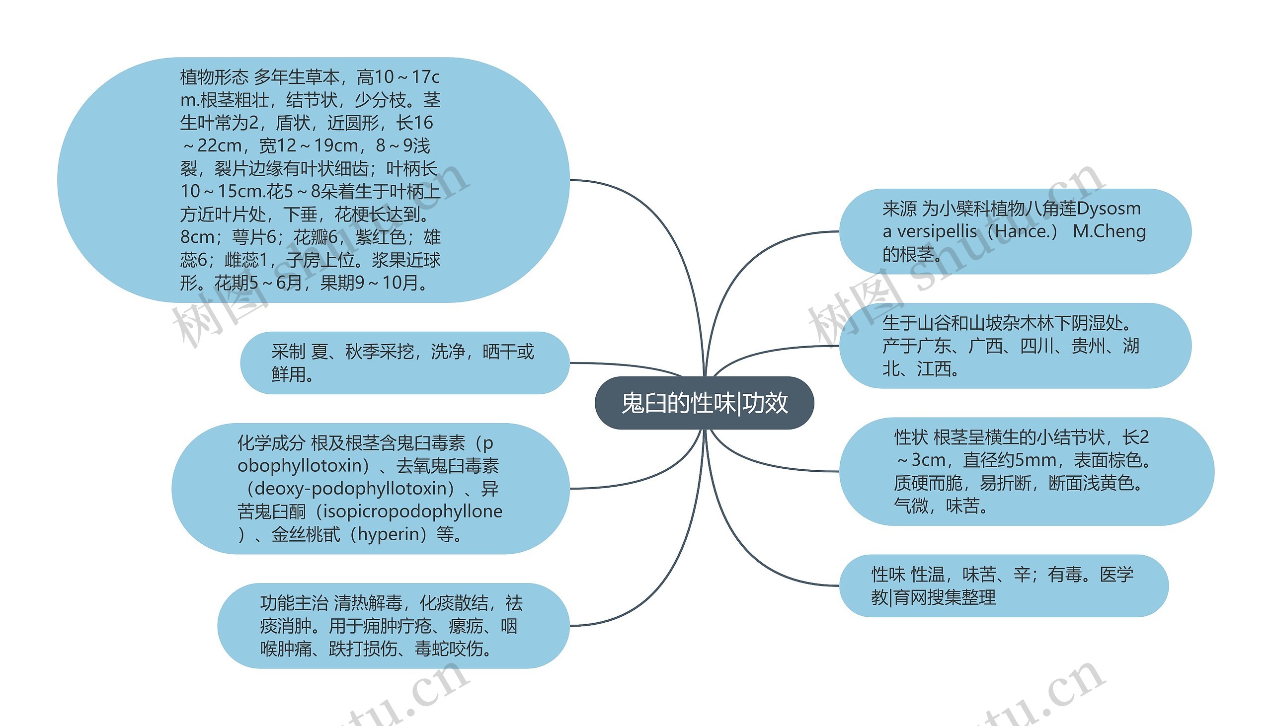 鬼臼的性味|功效思维导图