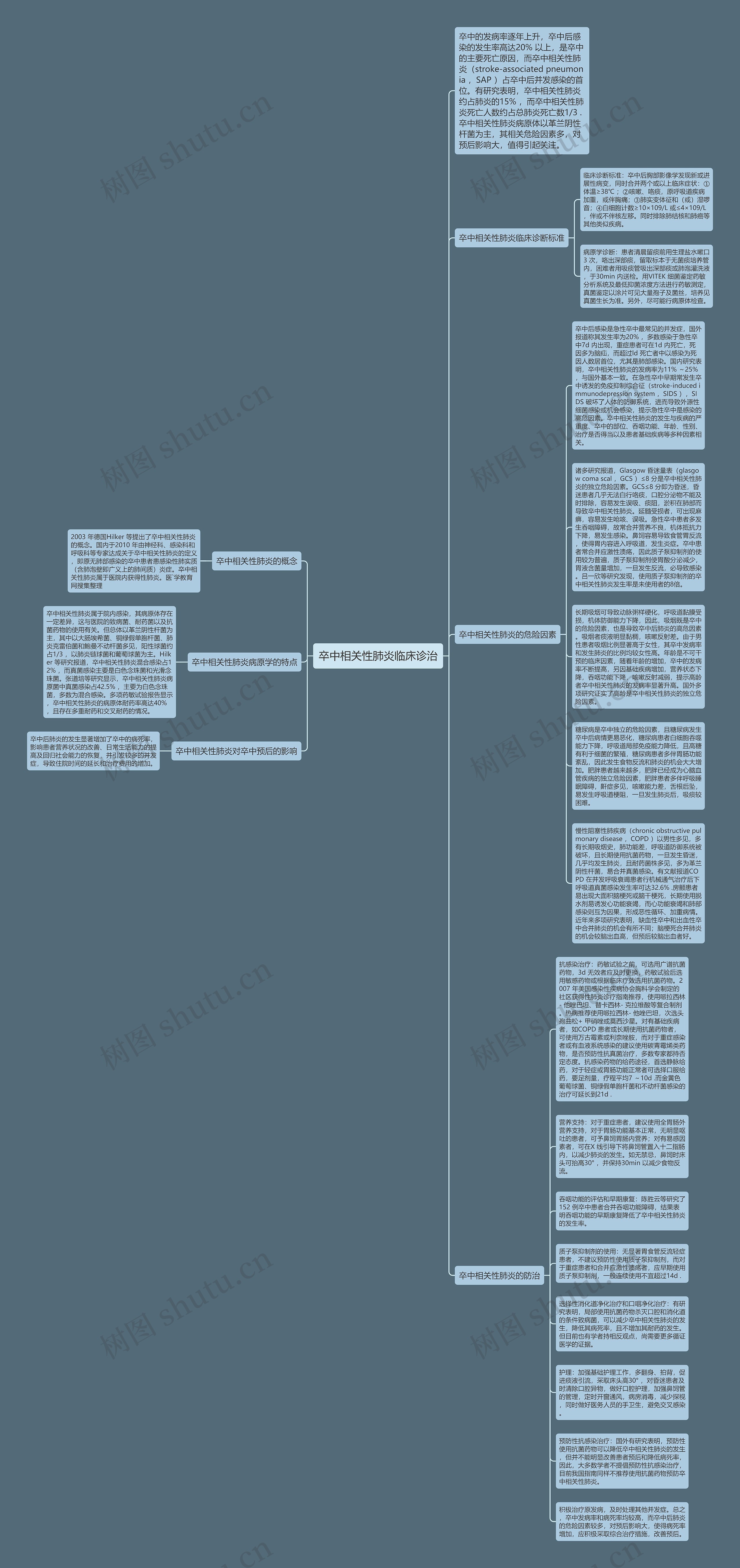 卒中相关性肺炎临床诊治思维导图