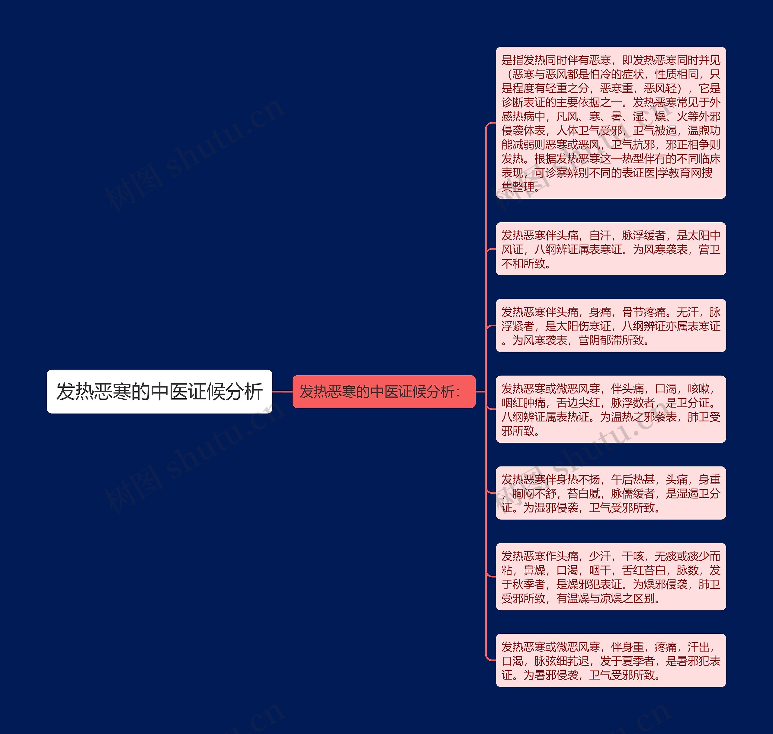 发热恶寒的中医证候分析思维导图