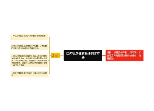 口内铸造桩的简便制作方法