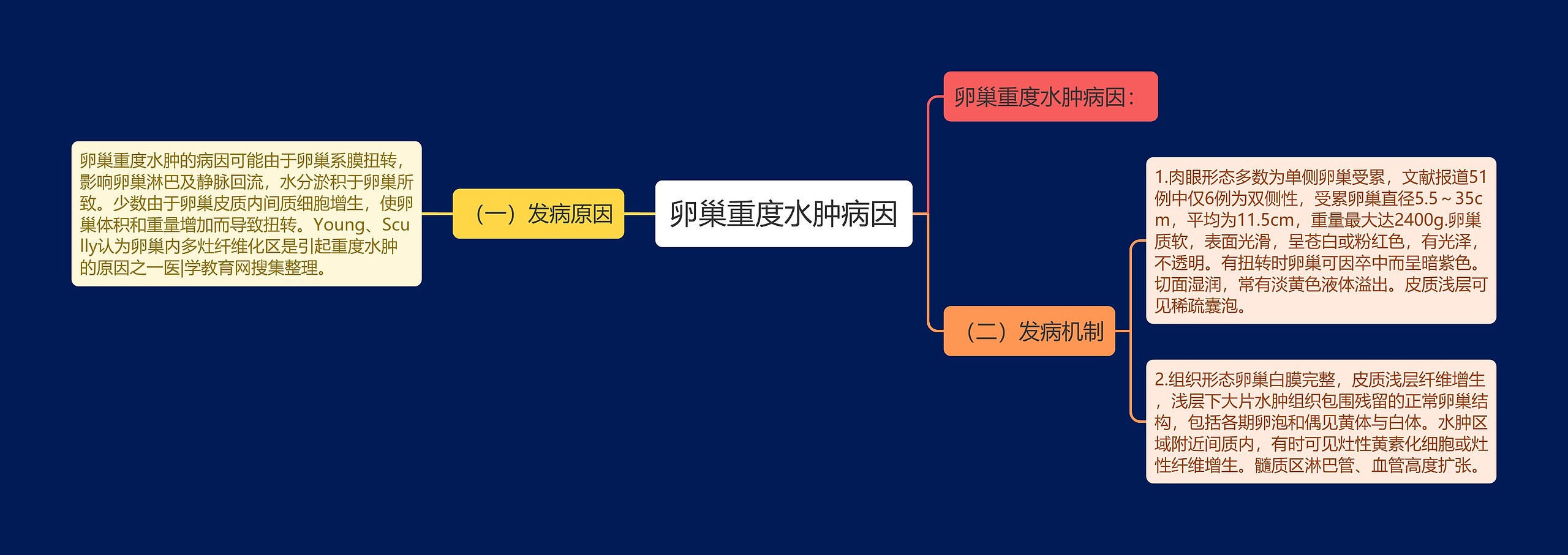 卵巢重度水肿病因思维导图