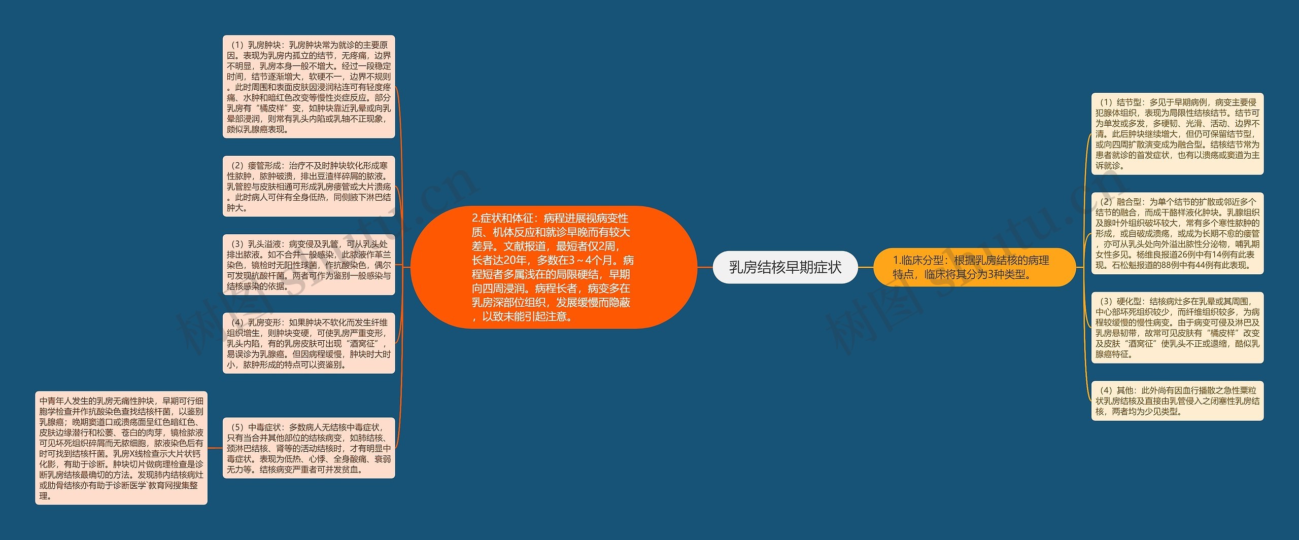 乳房结核早期症状思维导图