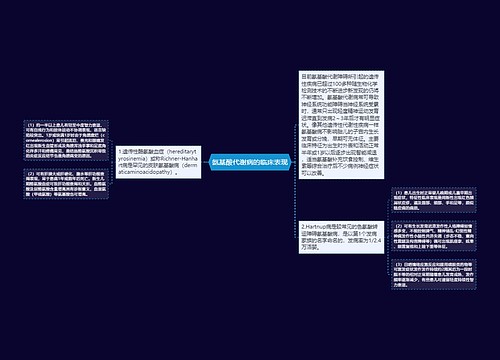 氨基酸代谢病的临床表现