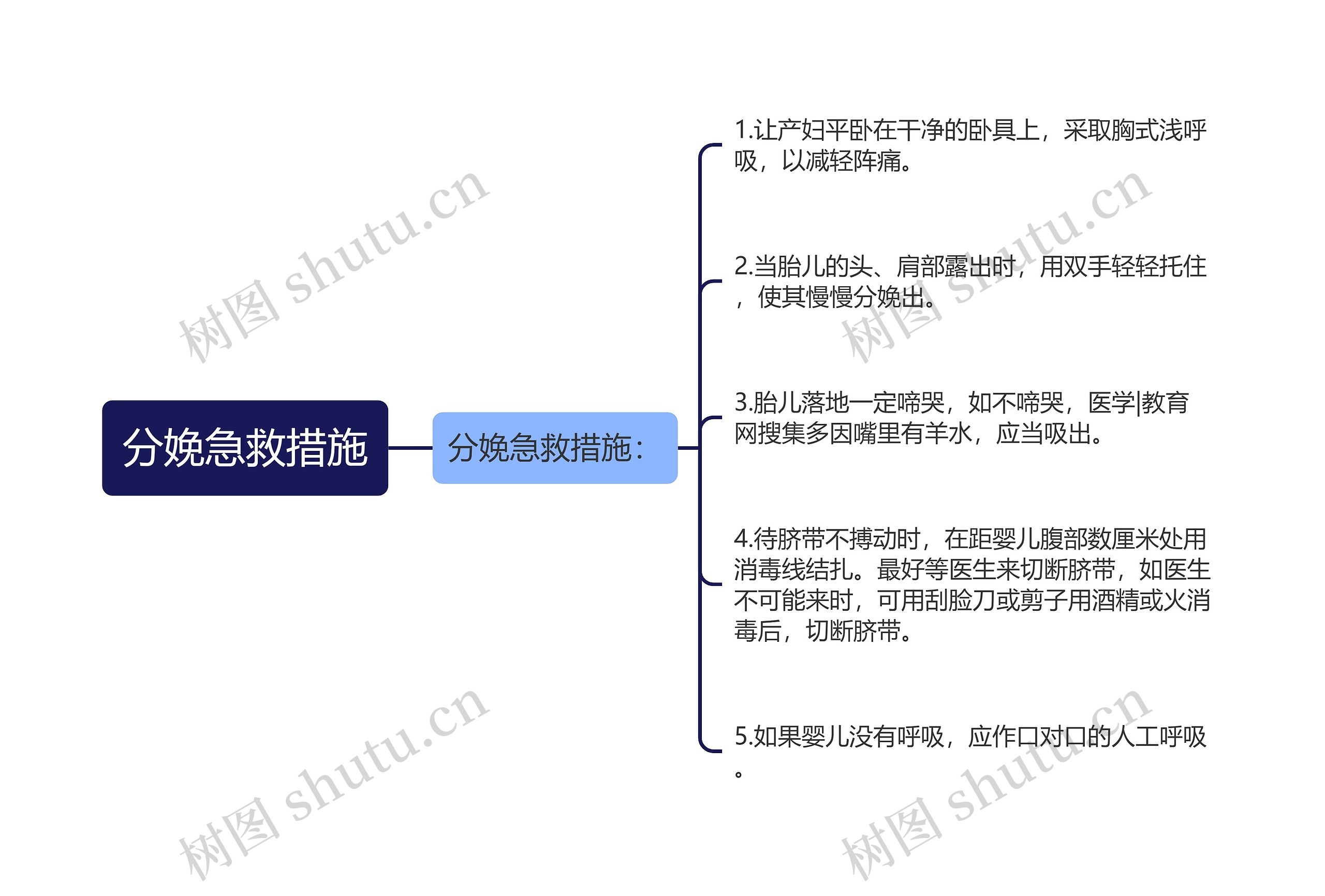 分娩急救措施思维导图