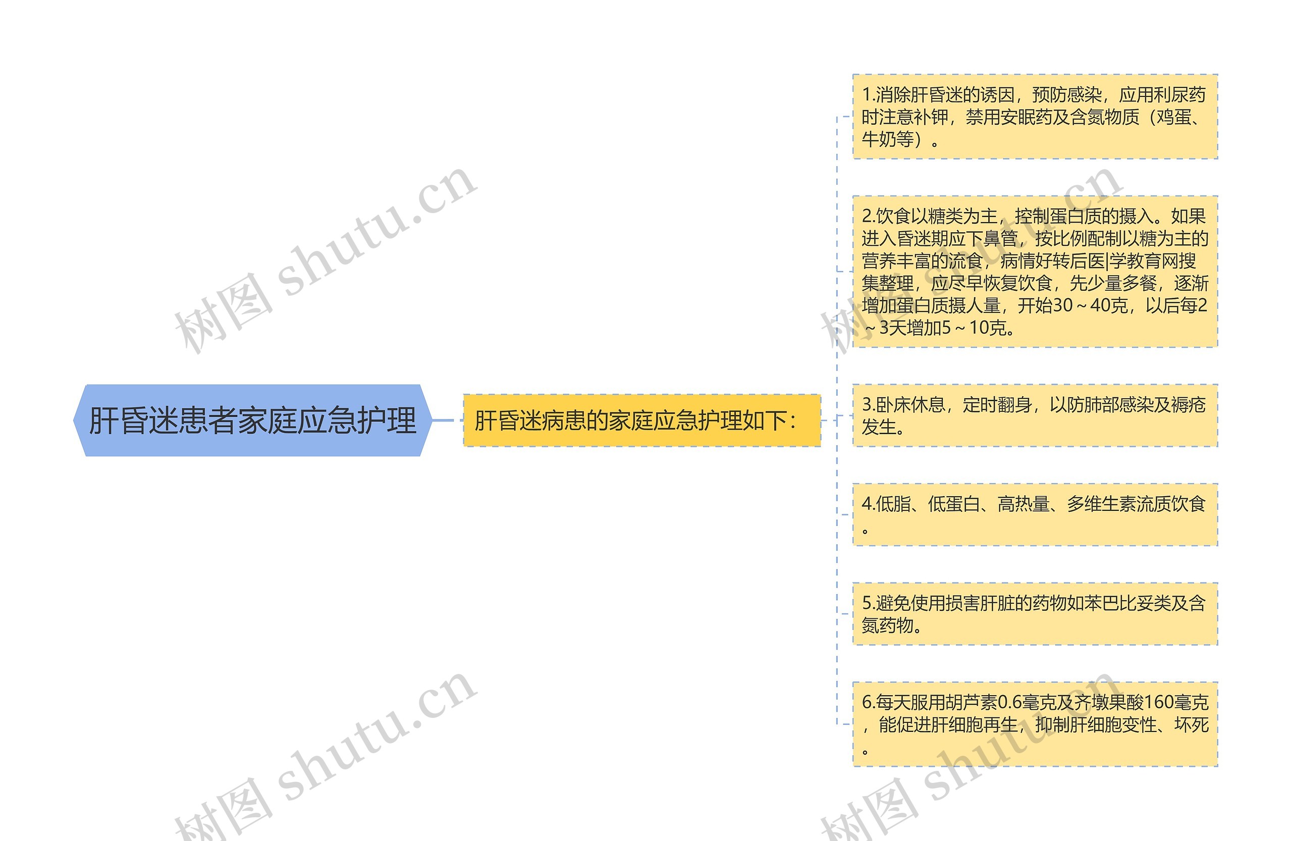 肝昏迷患者家庭应急护理思维导图