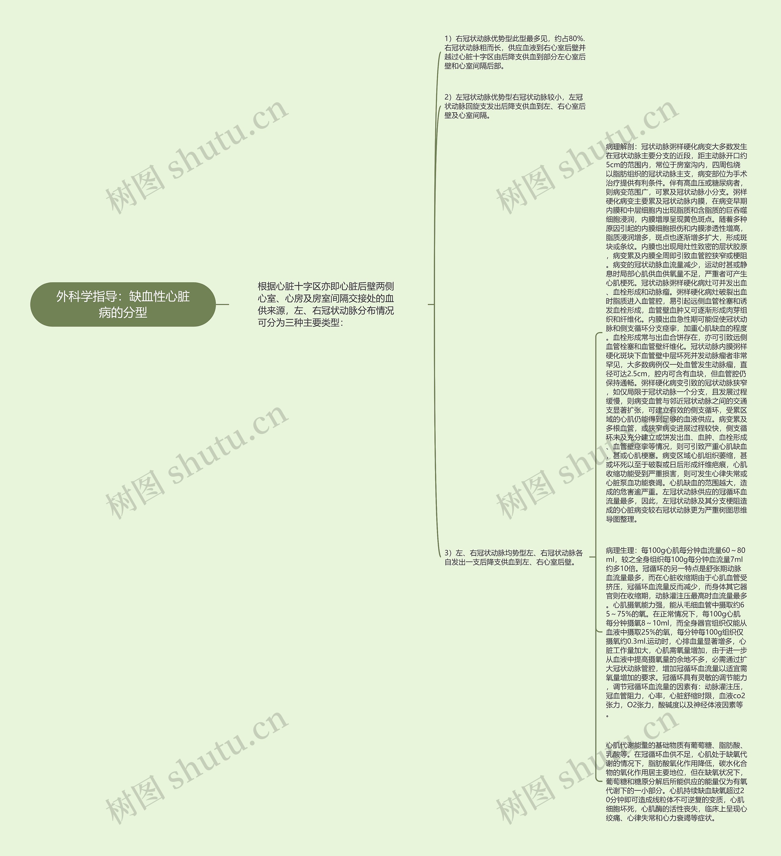 外科学指导：缺血性心脏病的分型思维导图