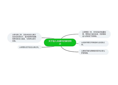 关于胎儿血循环的解剖特点