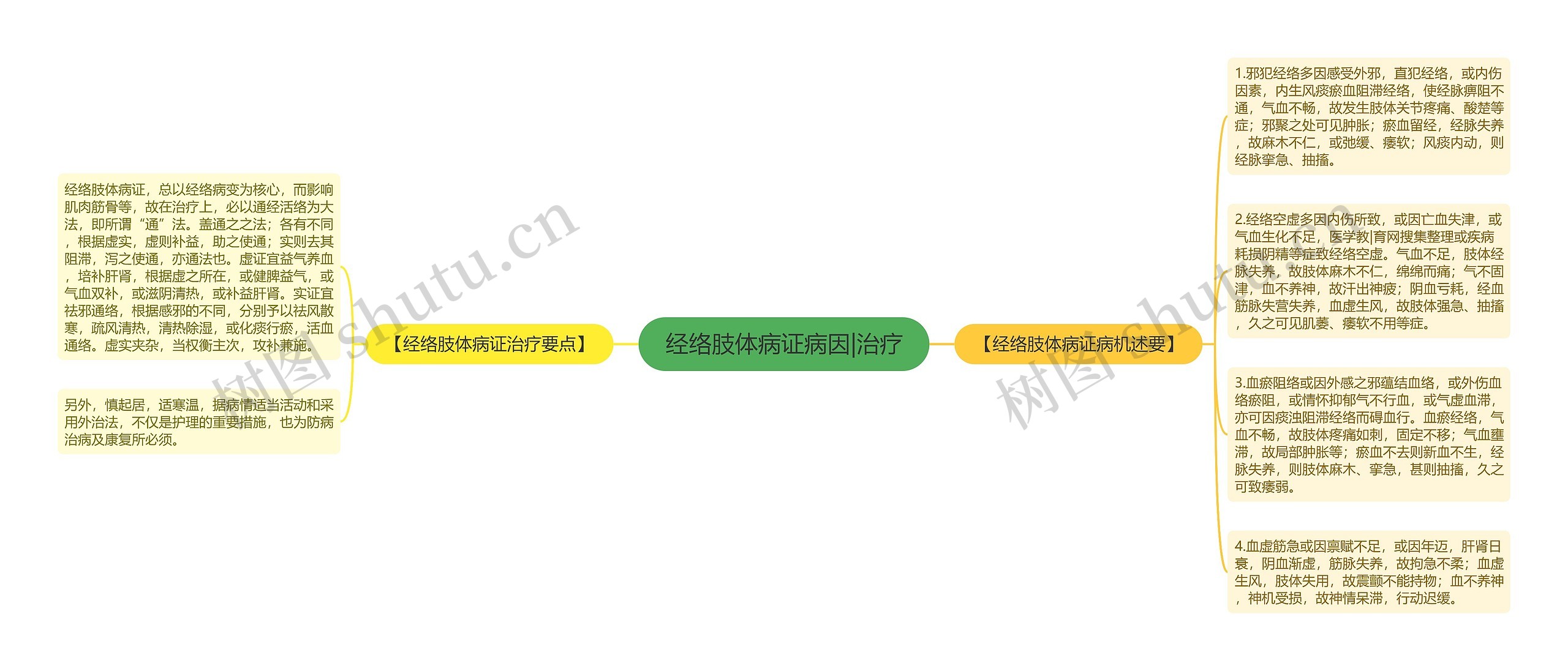 经络肢体病证病因|治疗思维导图