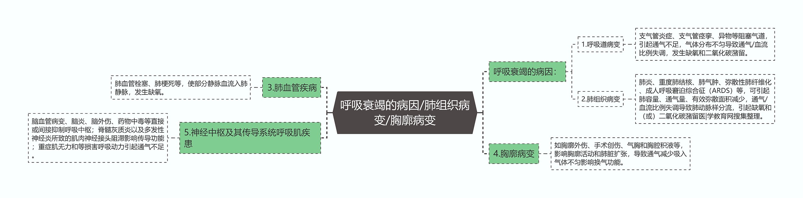 呼吸衰竭的病因/肺组织病变/胸廓病变