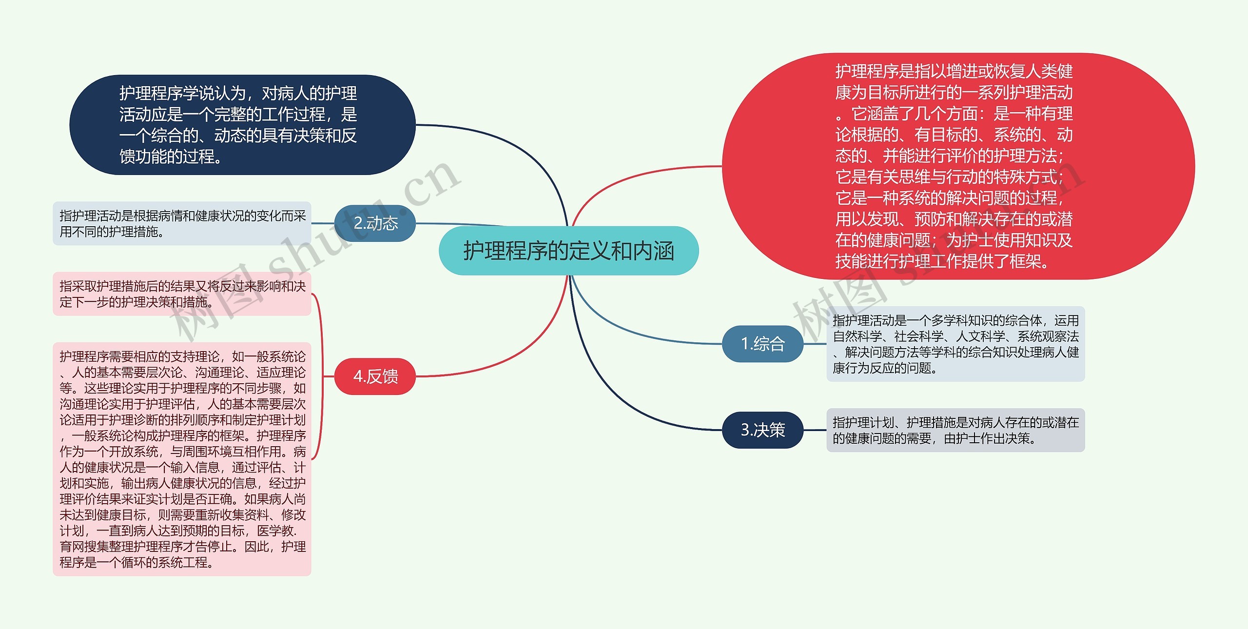 护理程序的定义和内涵思维导图