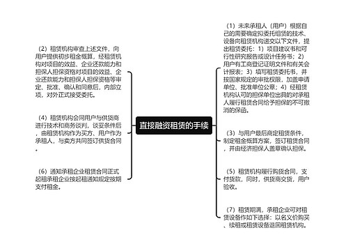 直接融资租赁的手续