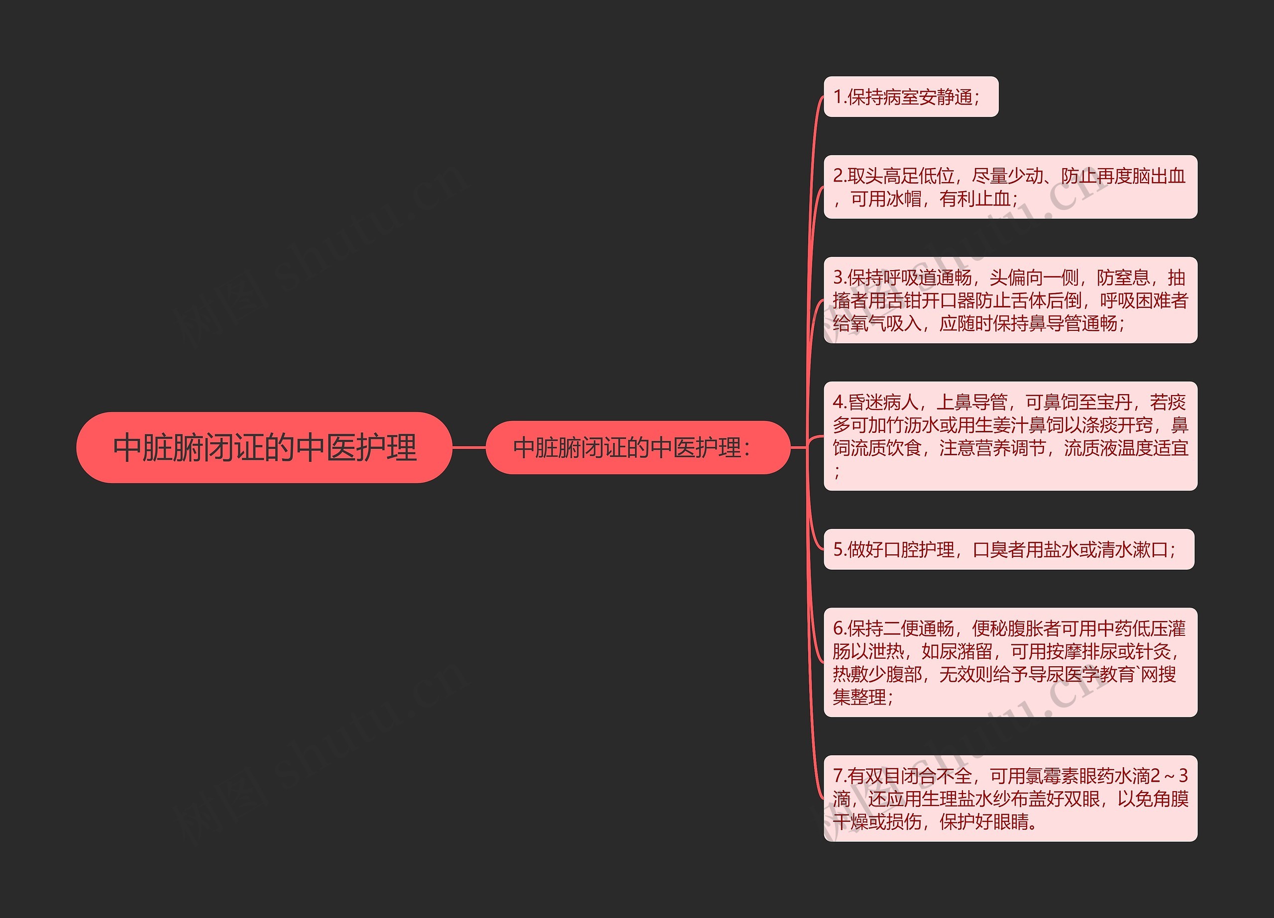 中脏腑闭证的中医护理思维导图