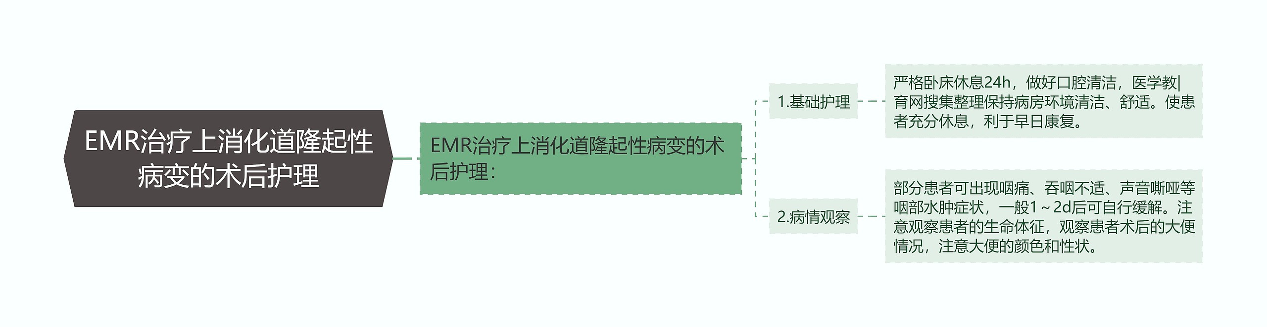 EMR治疗上消化道隆起性病变的术后护理思维导图