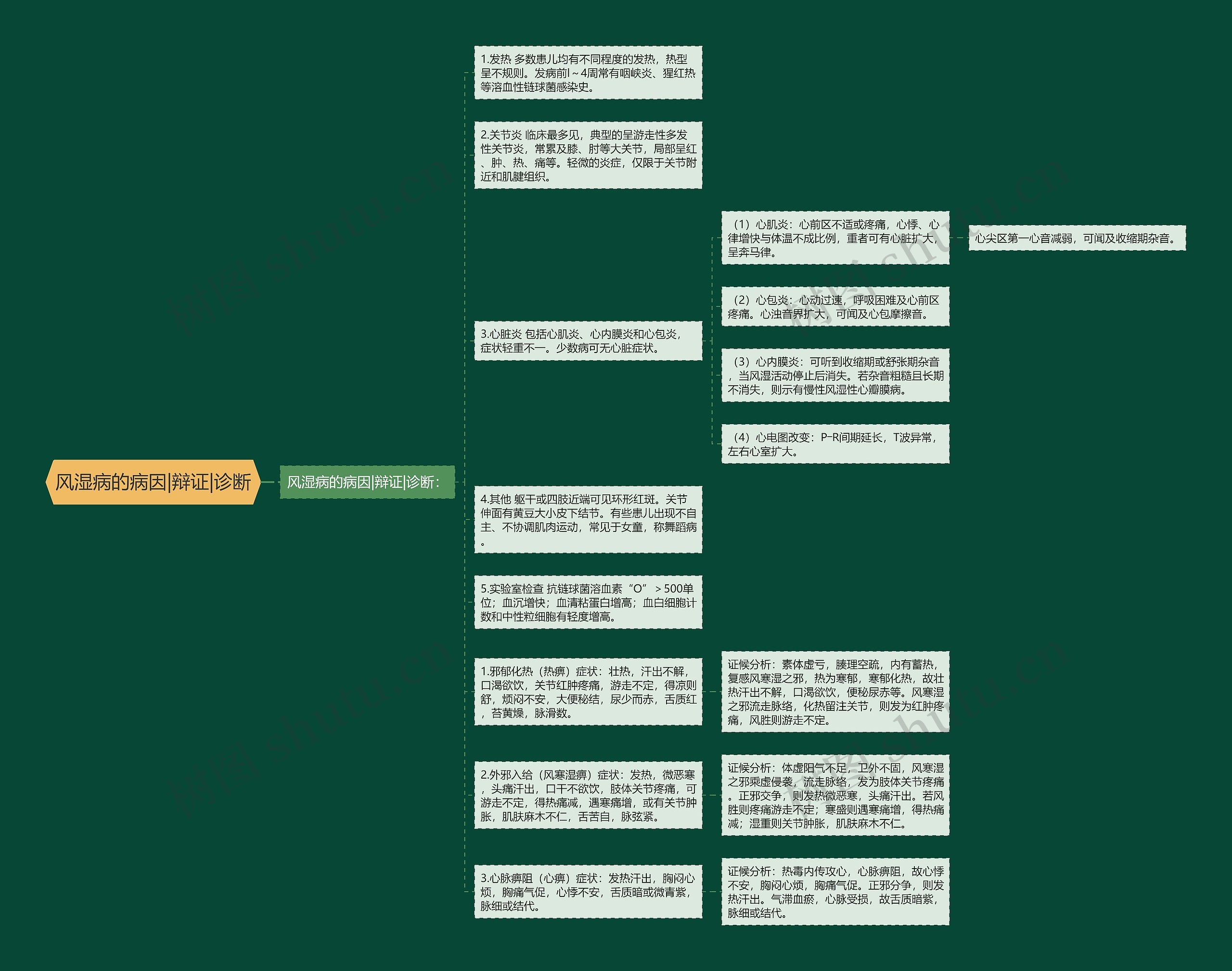 风湿病的病因|辩证|诊断思维导图
