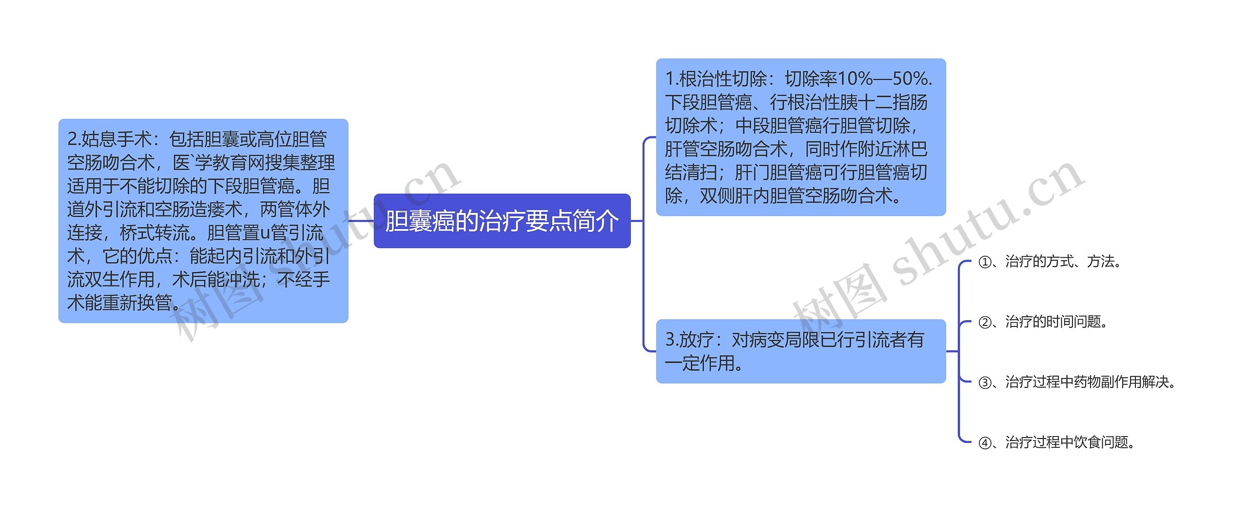 胆囊癌的治疗要点简介思维导图