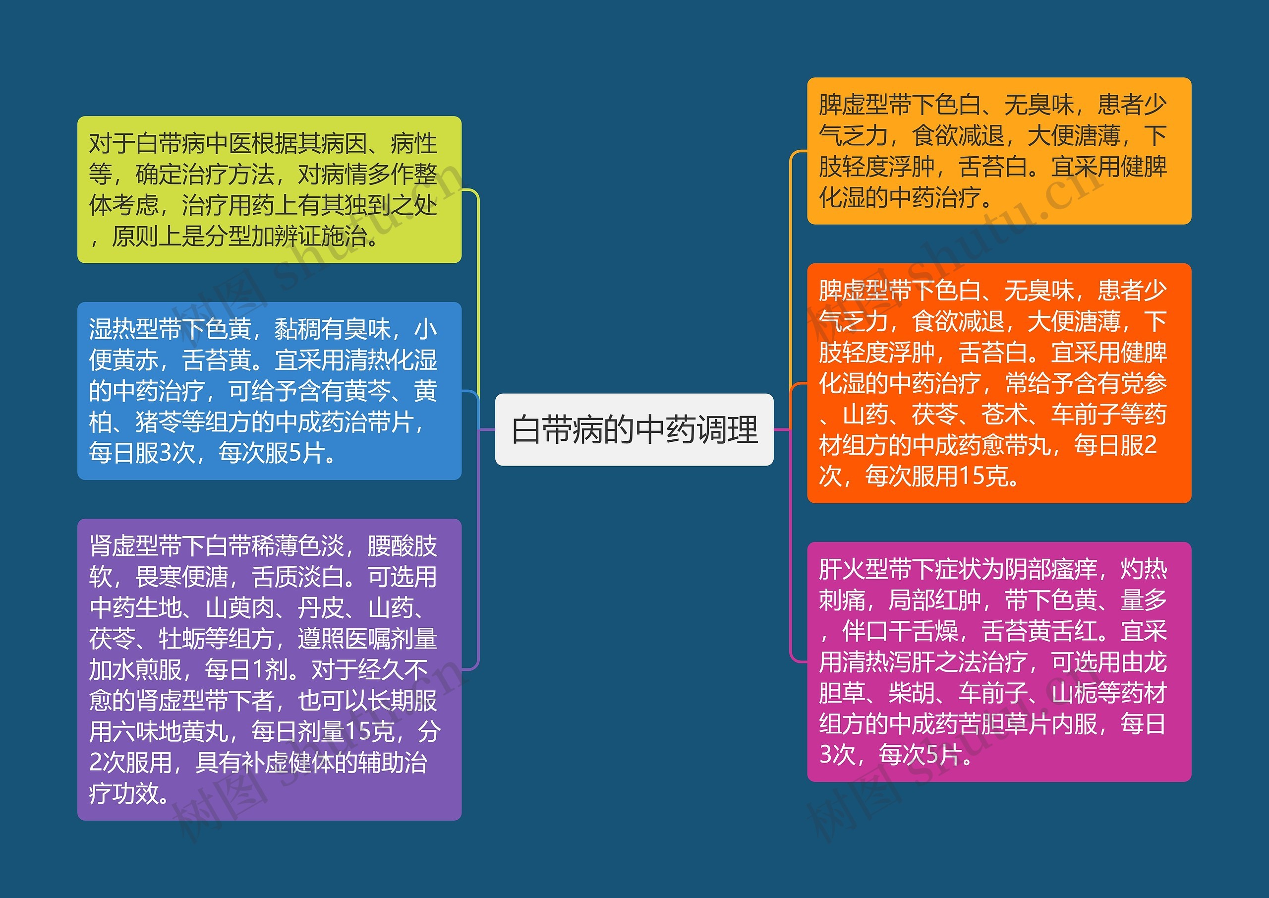 白带病的中药调理思维导图