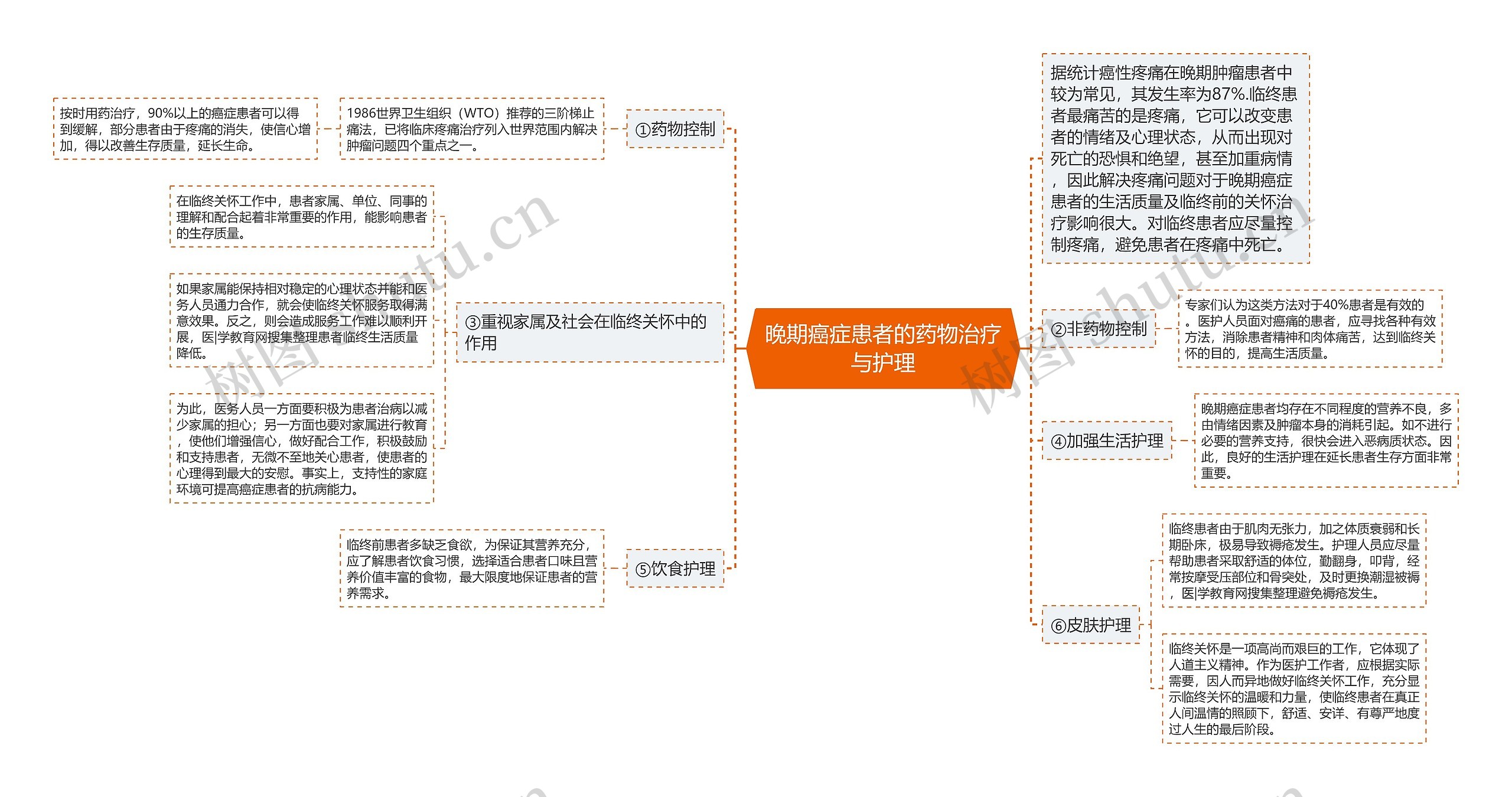 晚期癌症患者的药物治疗与护理思维导图