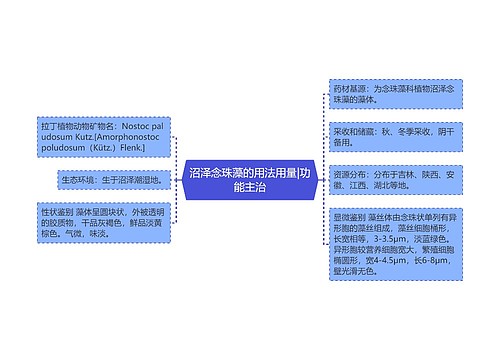 沼泽念珠藻的用法用量|功能主治