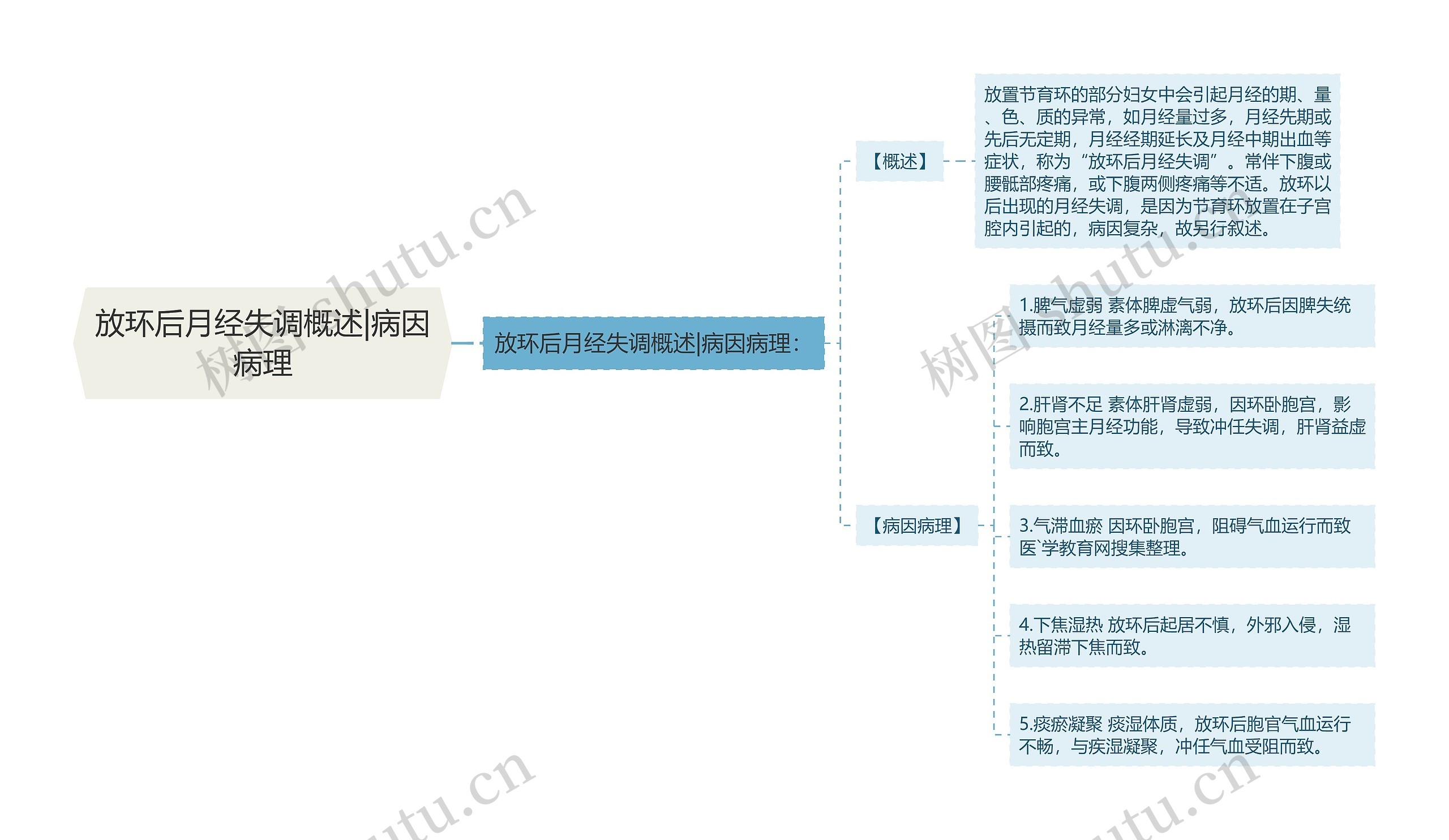 放环后月经失调概述|病因病理思维导图