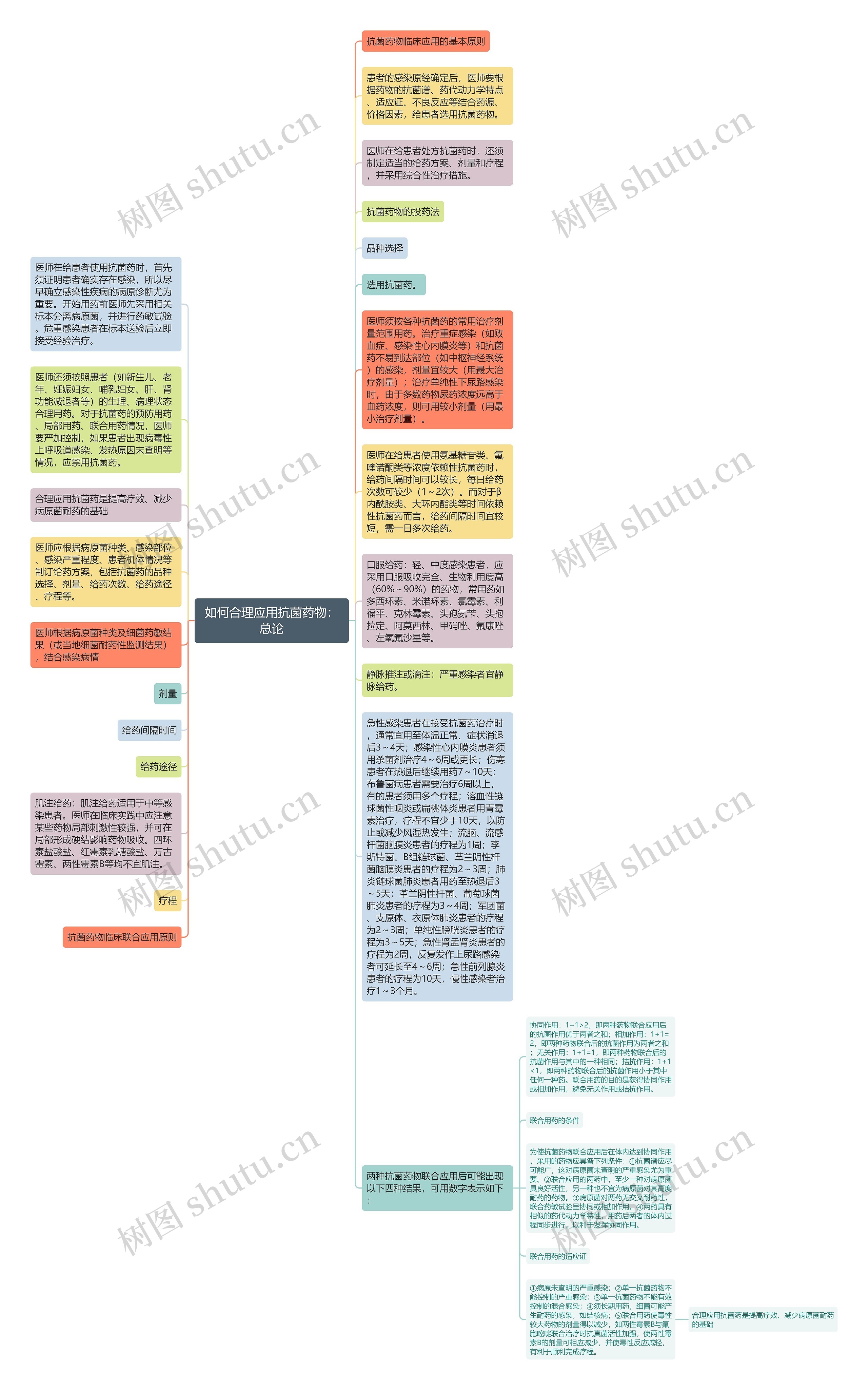 如何合理应用抗菌药物：总论思维导图