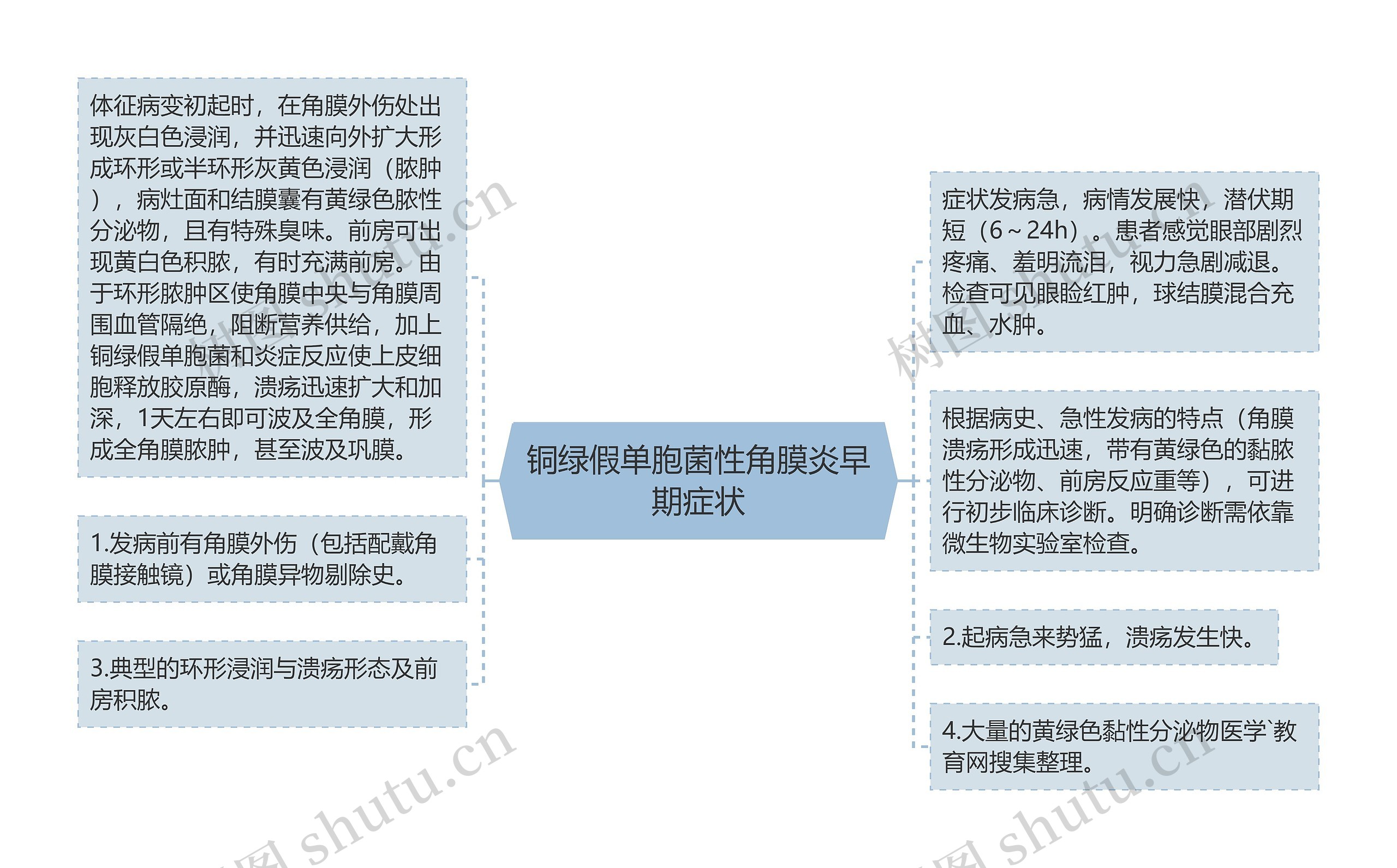 铜绿假单胞菌性角膜炎早期症状思维导图