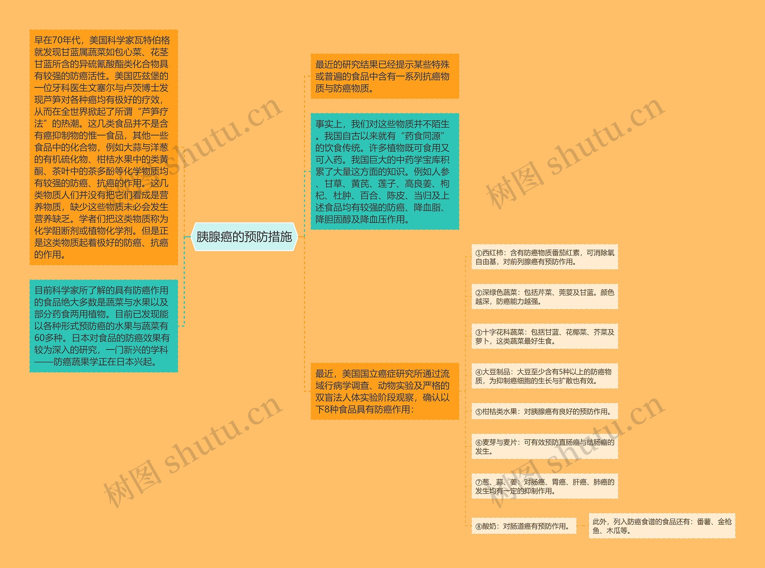 胰腺癌的预防措施思维导图