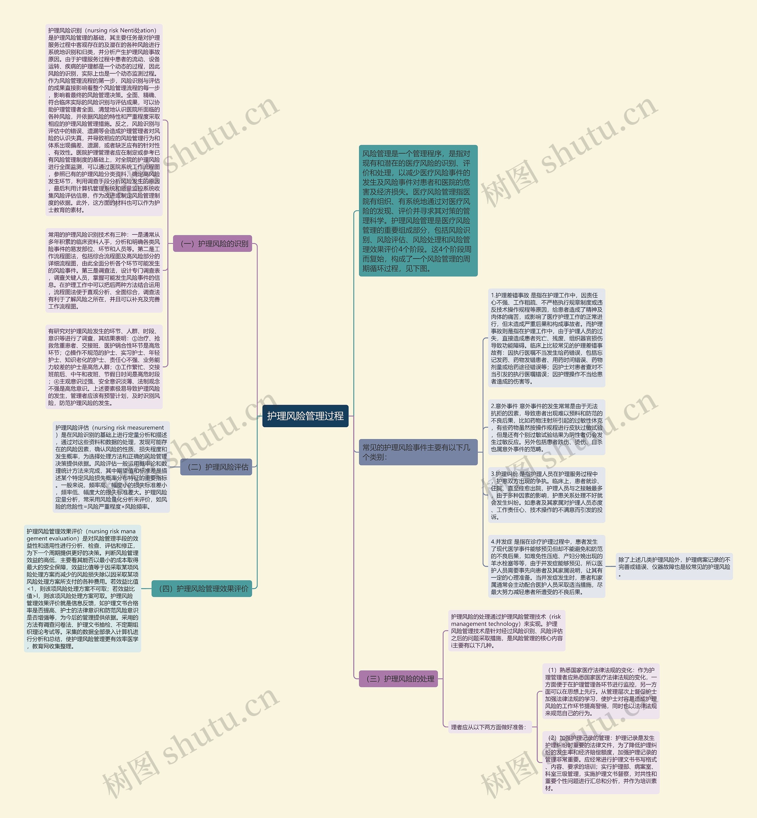 护理风险管理过程思维导图