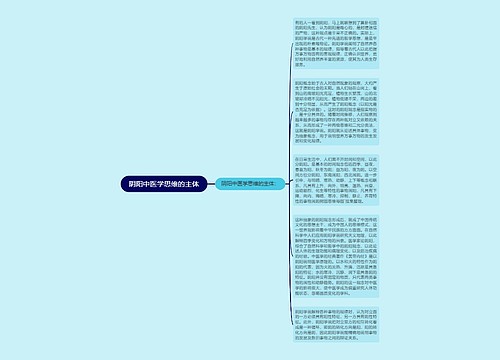 阴阳中医学思维的主体