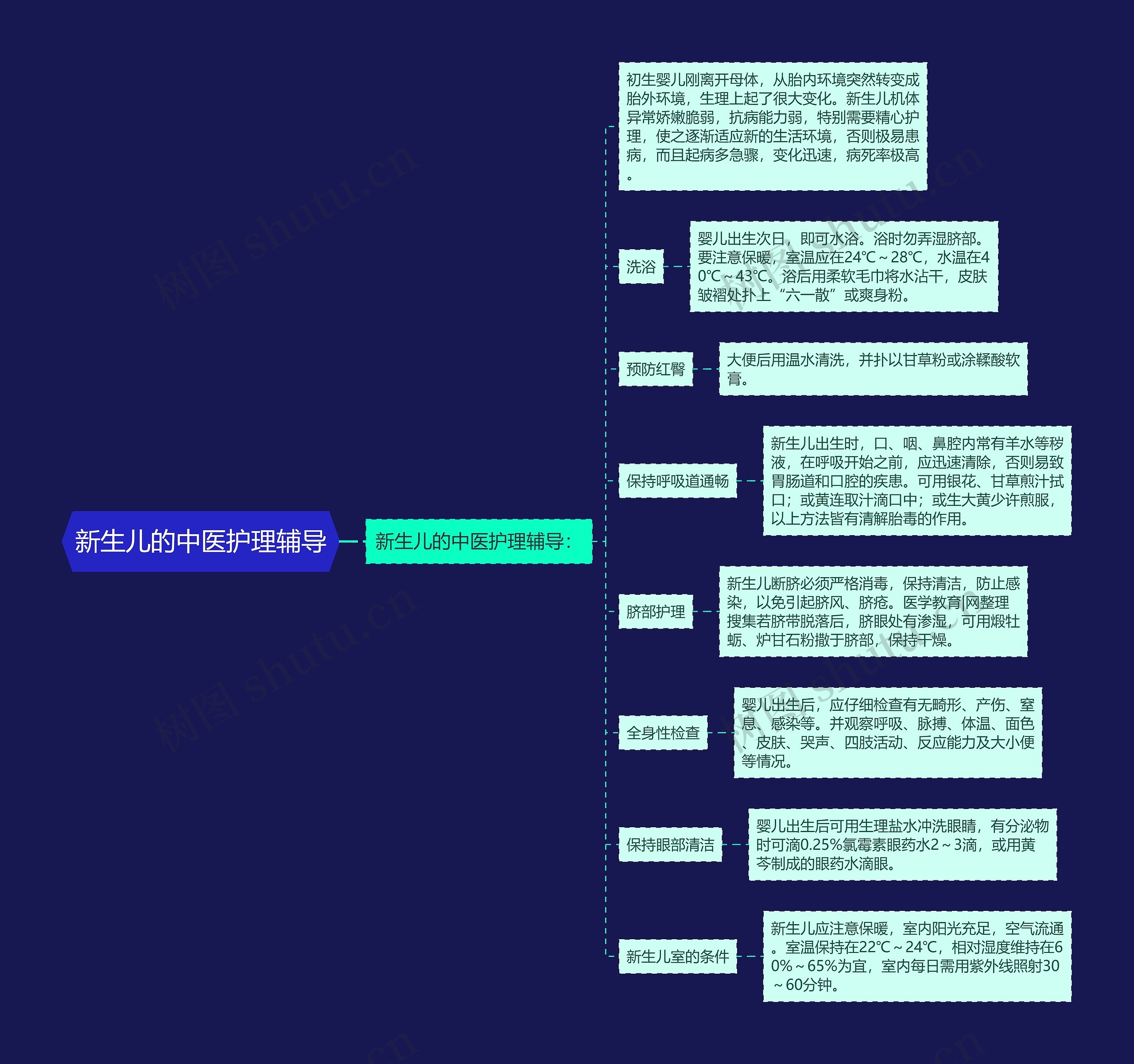 新生儿的中医护理辅导思维导图