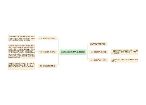 概述阴阳学说的基本内容