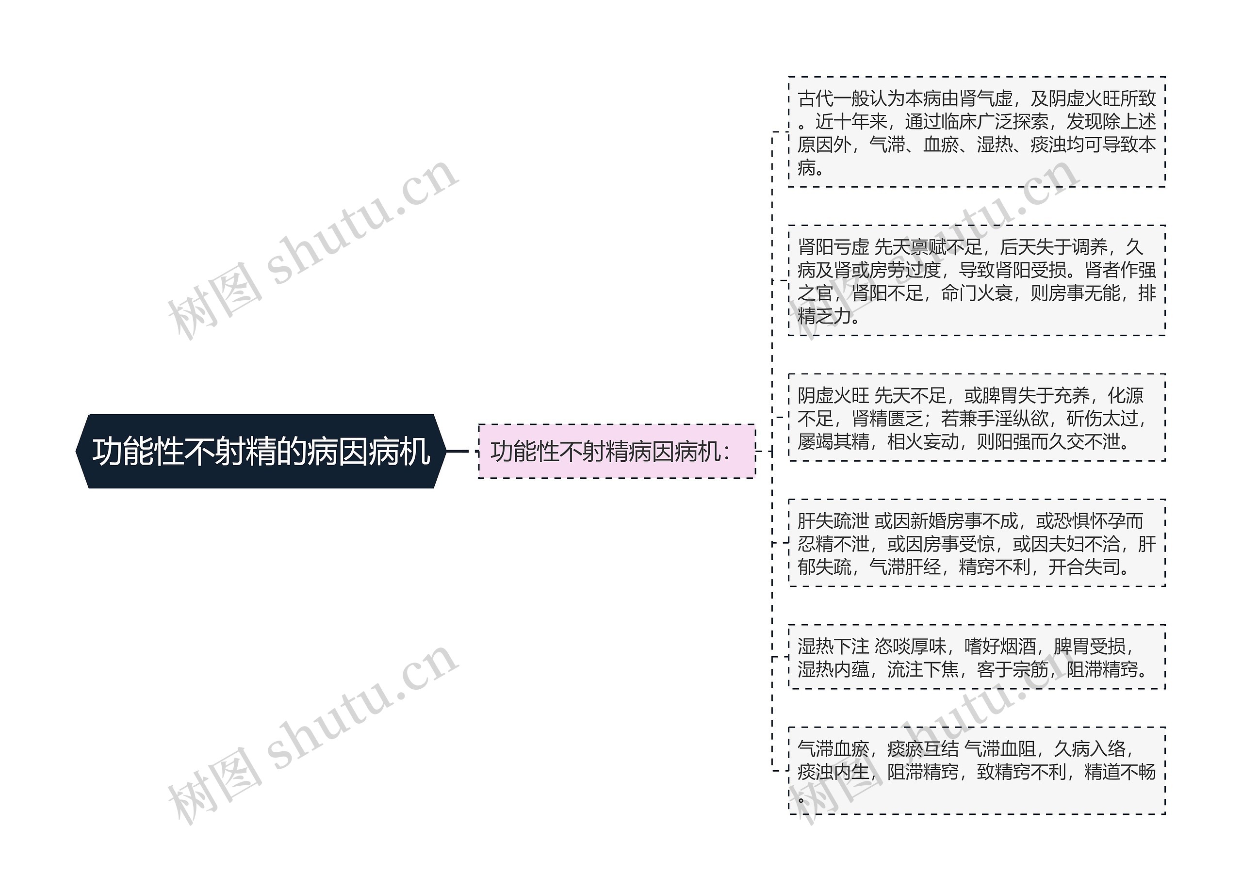 功能性不射精的病因病机思维导图