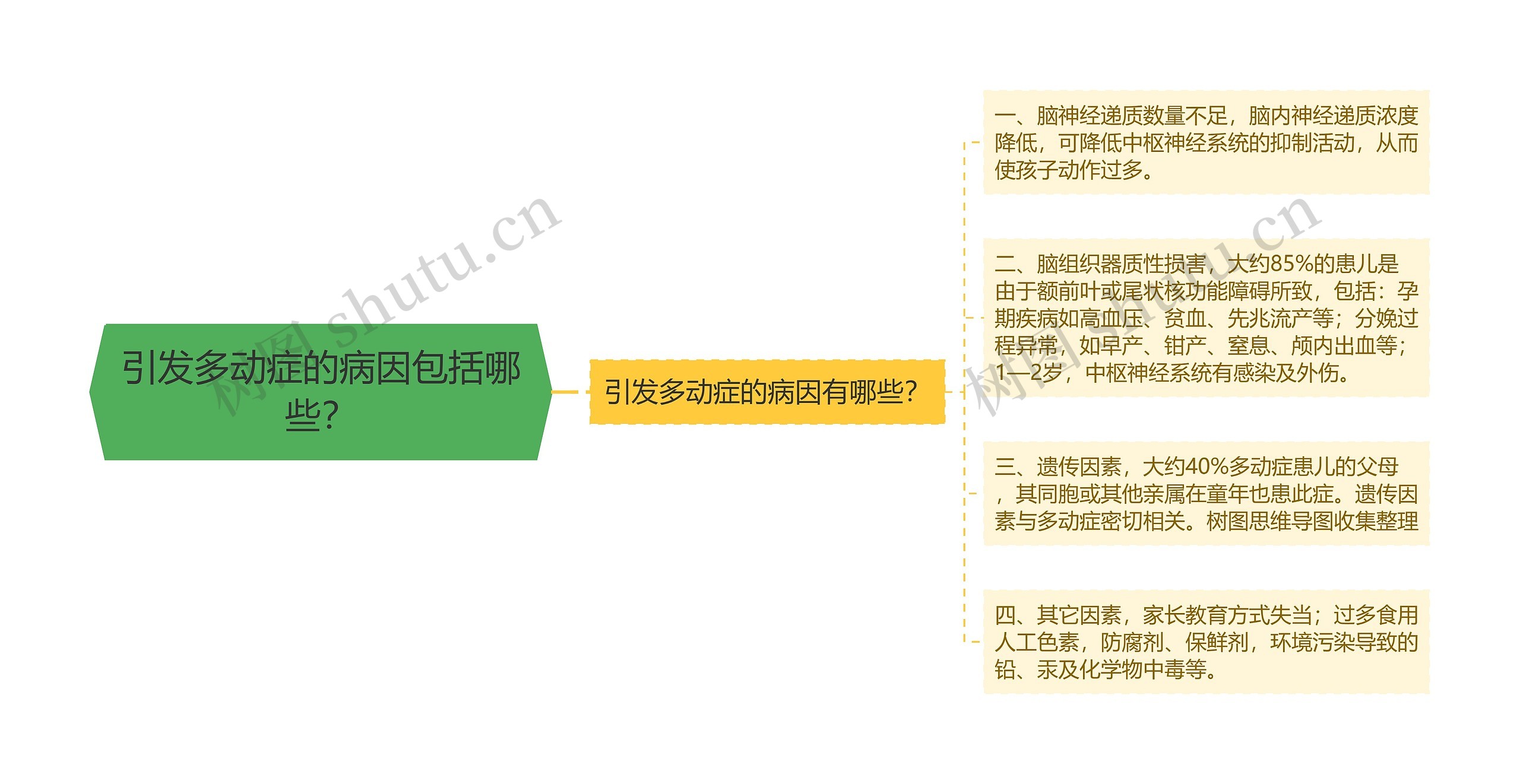 引发多动症的病因包括哪些？思维导图