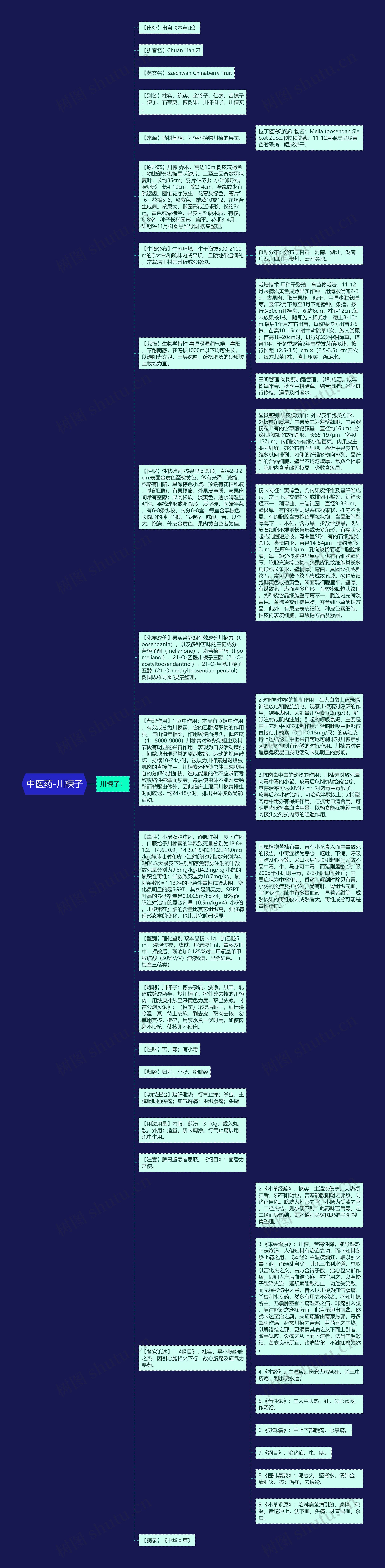 中医药-川楝子思维导图