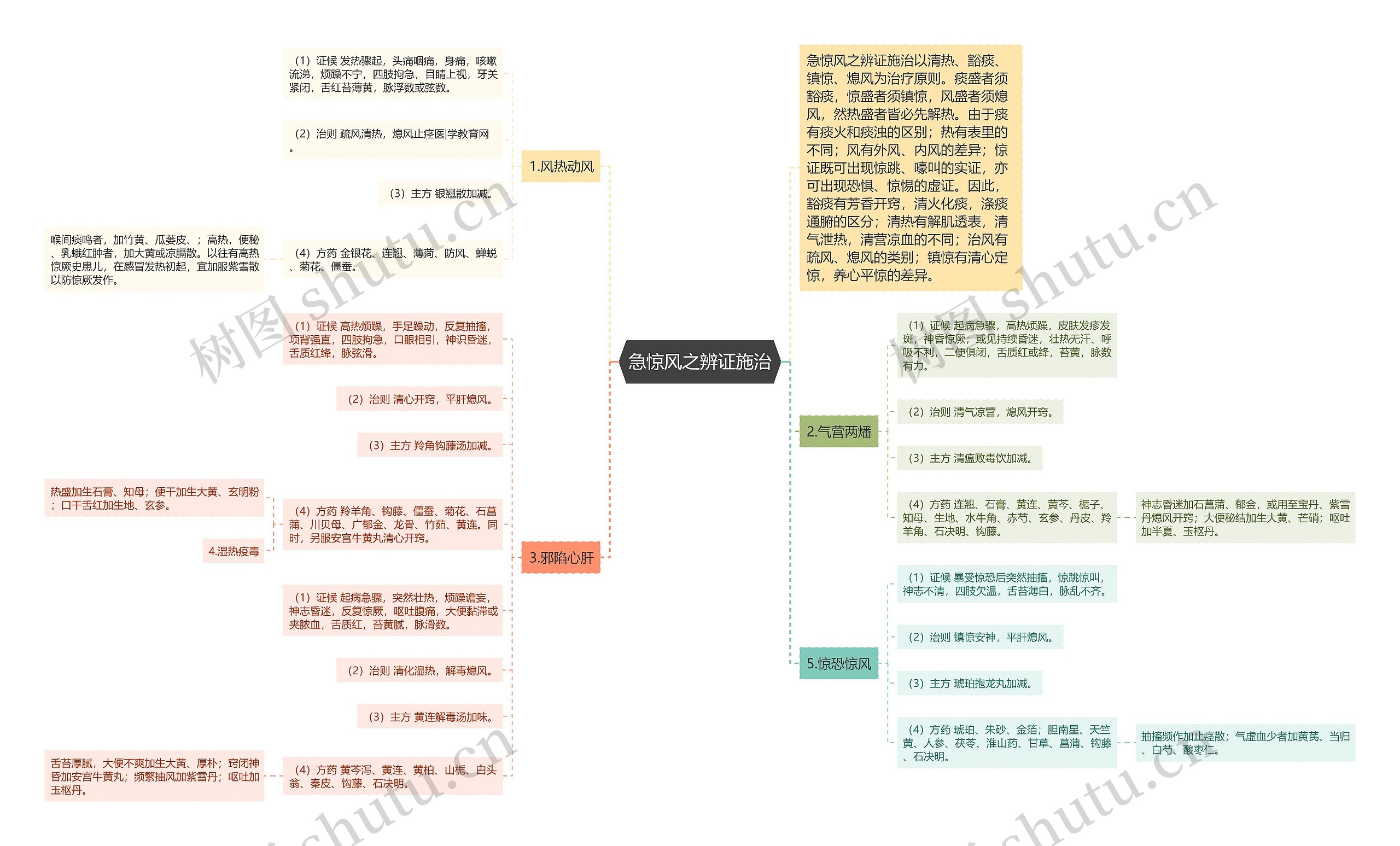 急惊风之辨证施治思维导图