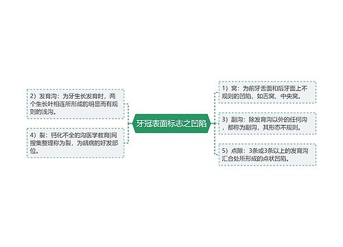 牙冠表面标志之凹陷