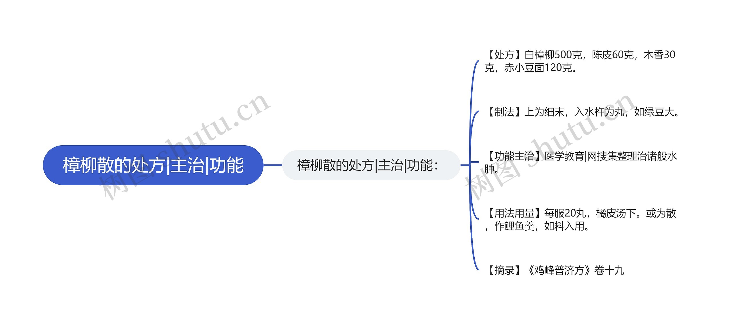 樟柳散的处方|主治|功能思维导图