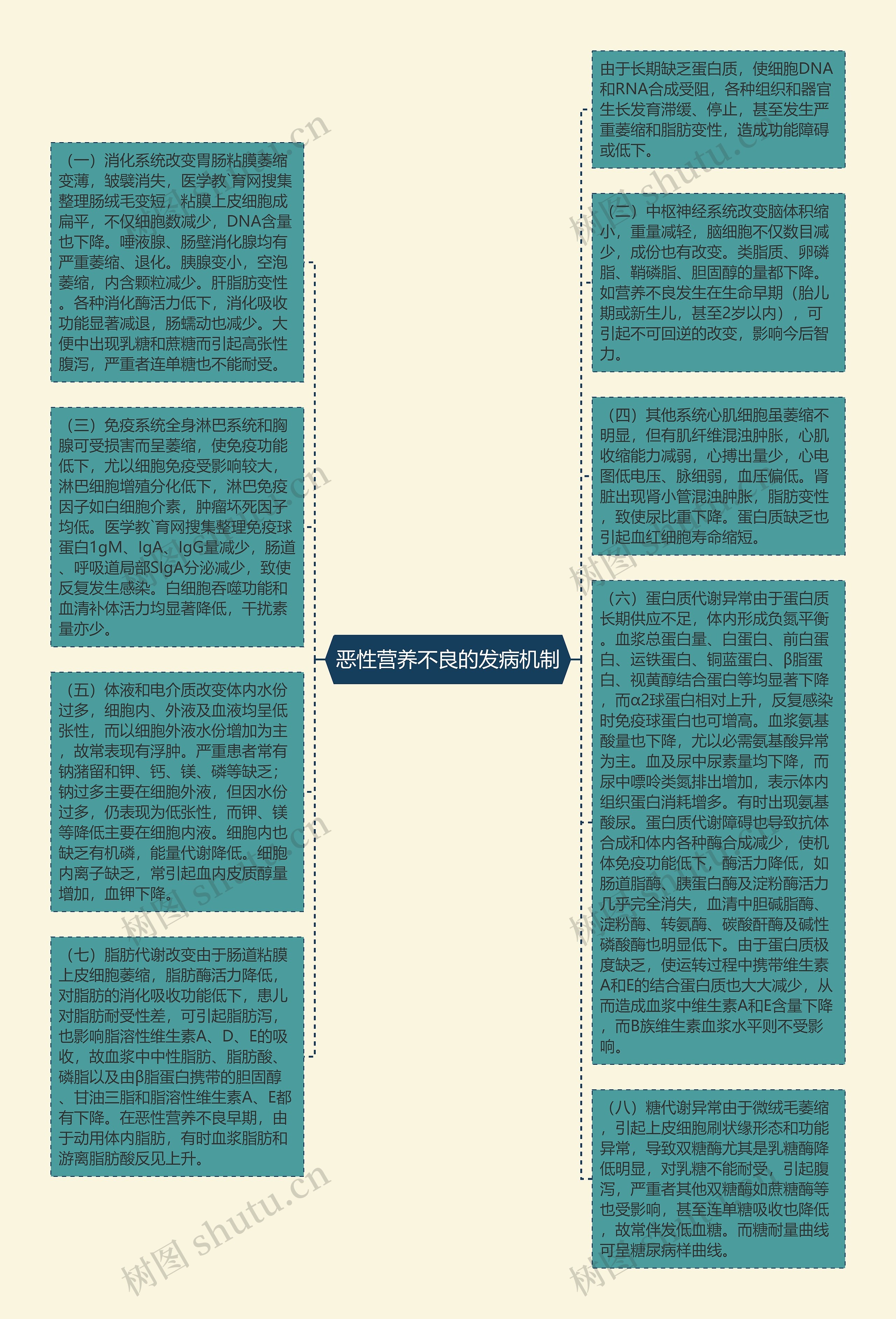 恶性营养不良的发病机制思维导图