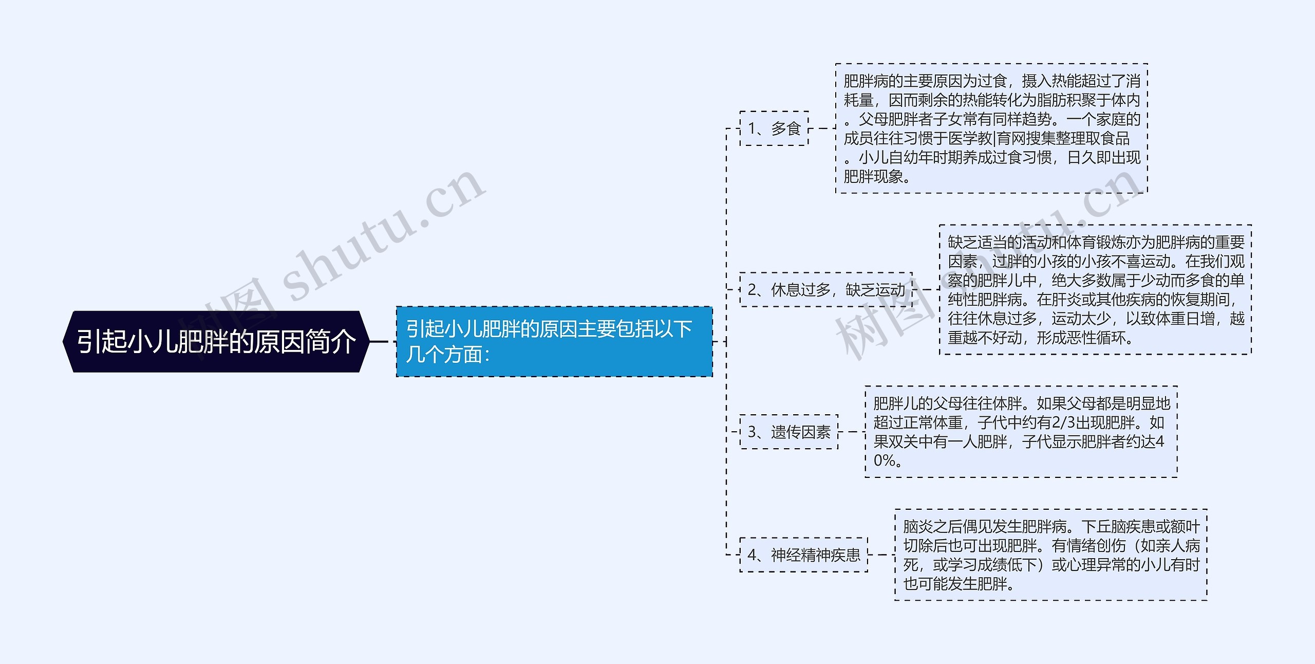 引起小儿肥胖的原因简介思维导图