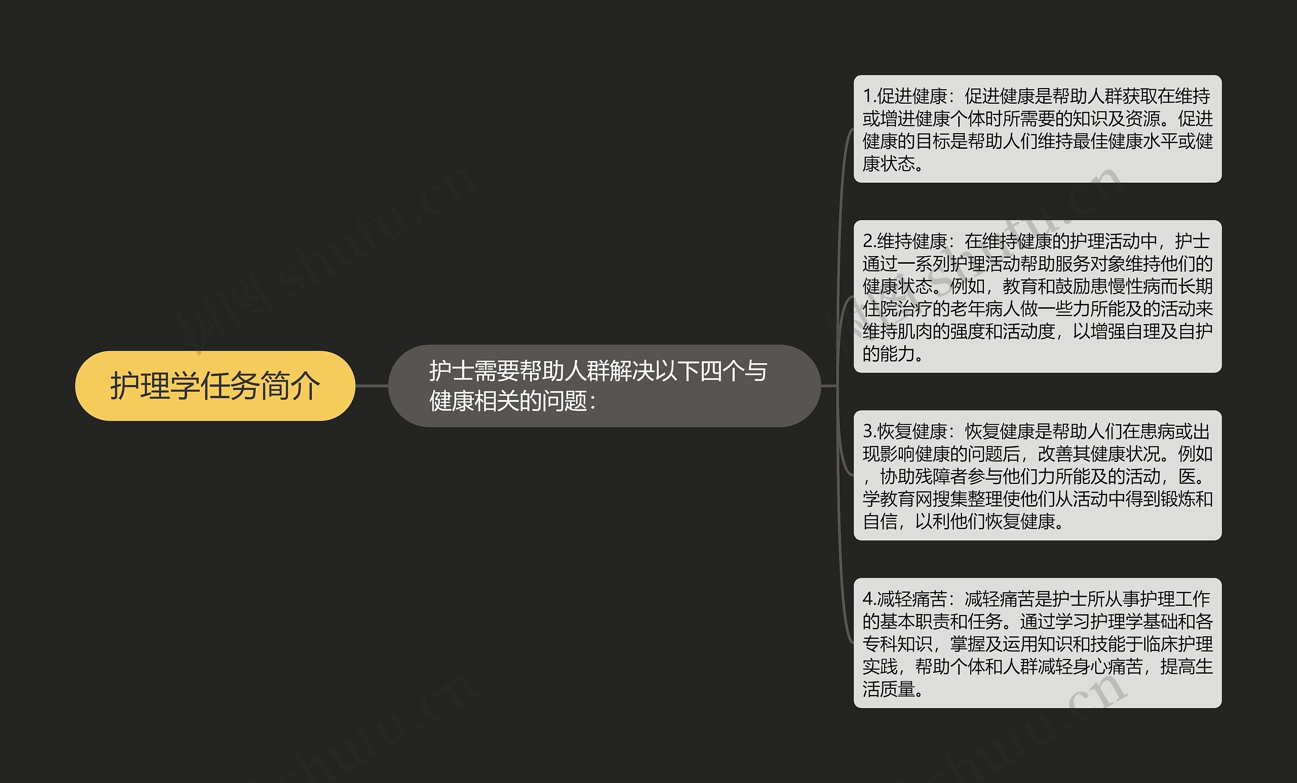 护理学任务简介思维导图