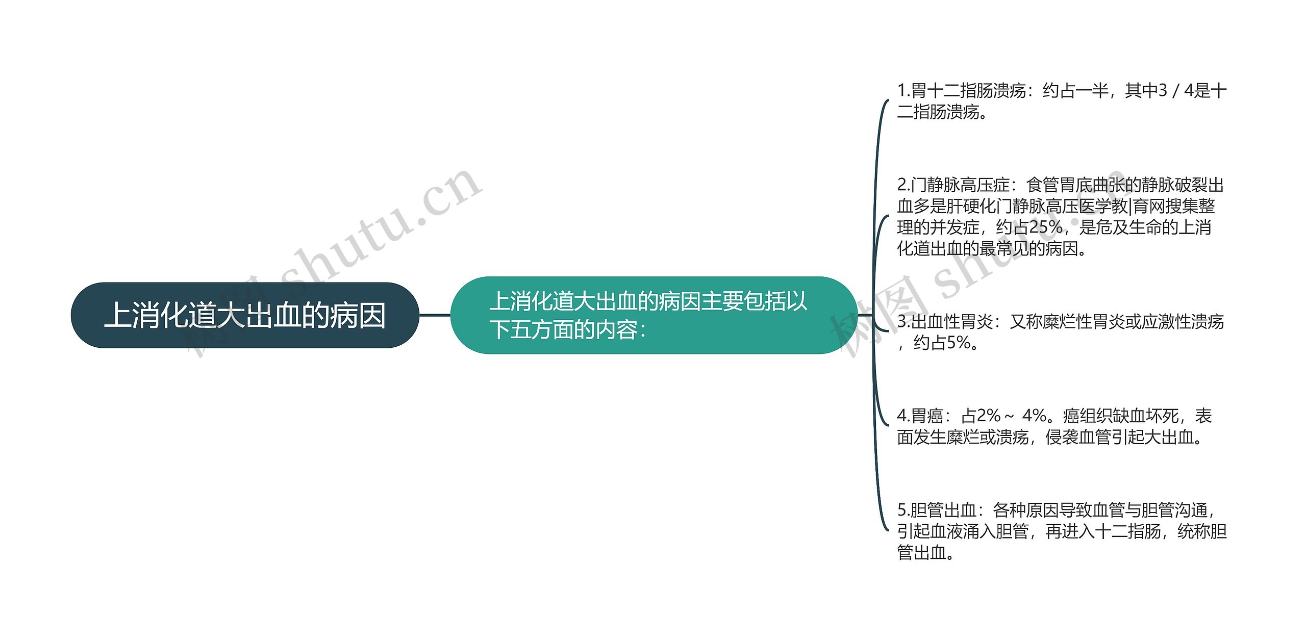 上消化道大出血的病因思维导图