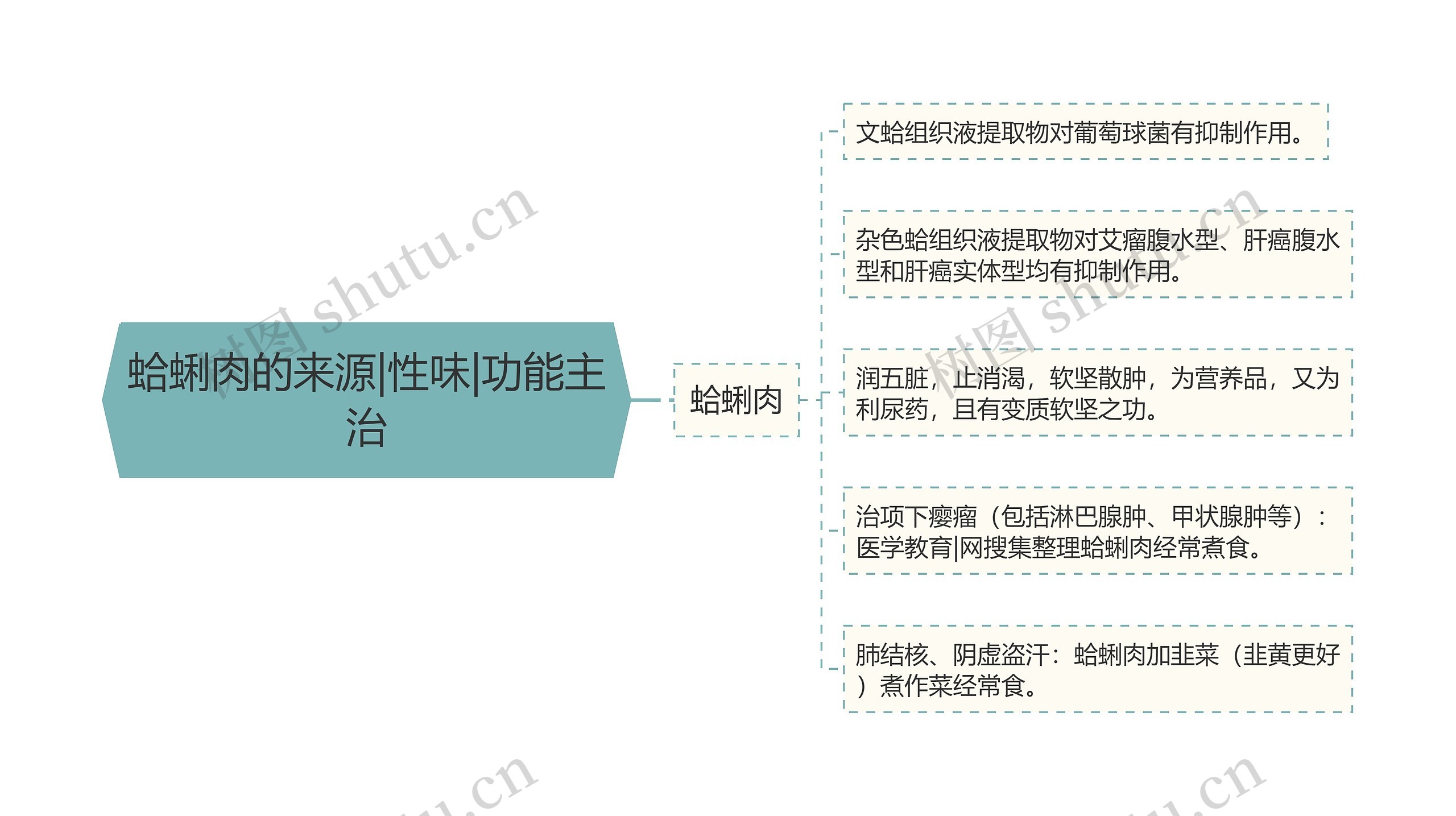 蛤蜊肉的来源|性味|功能主治思维导图