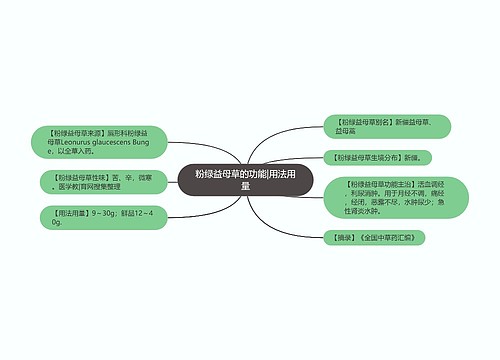 粉绿益母草的功能|用法用量