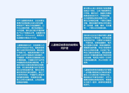 儿童糖尿病患者的病情如何护理